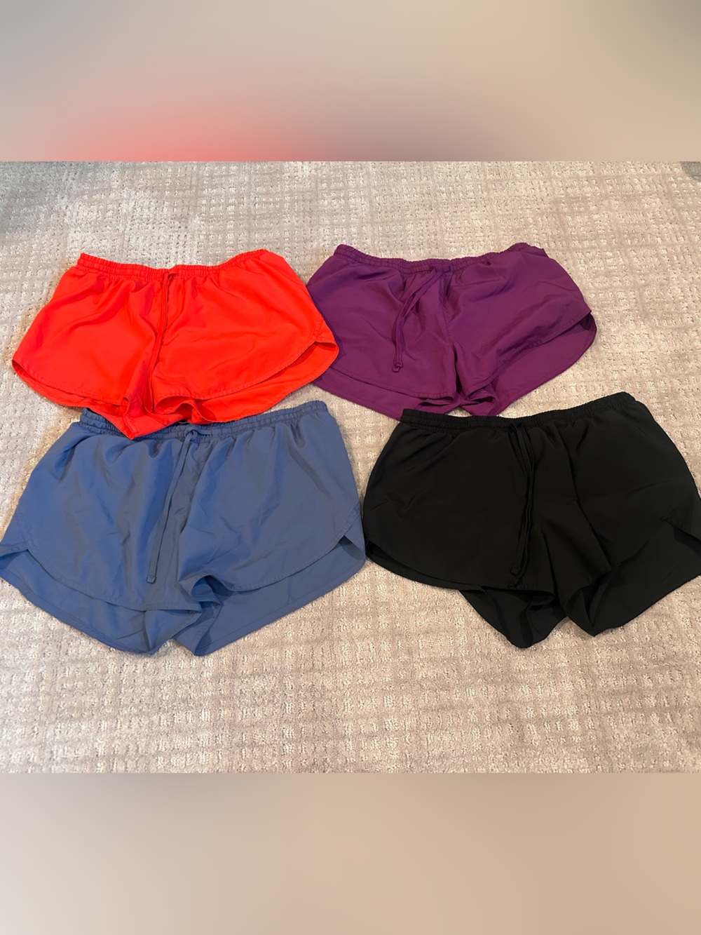 Old Navy Women's Athletic Shorts - Coral, Purple, Blue, Black (4-Pack)